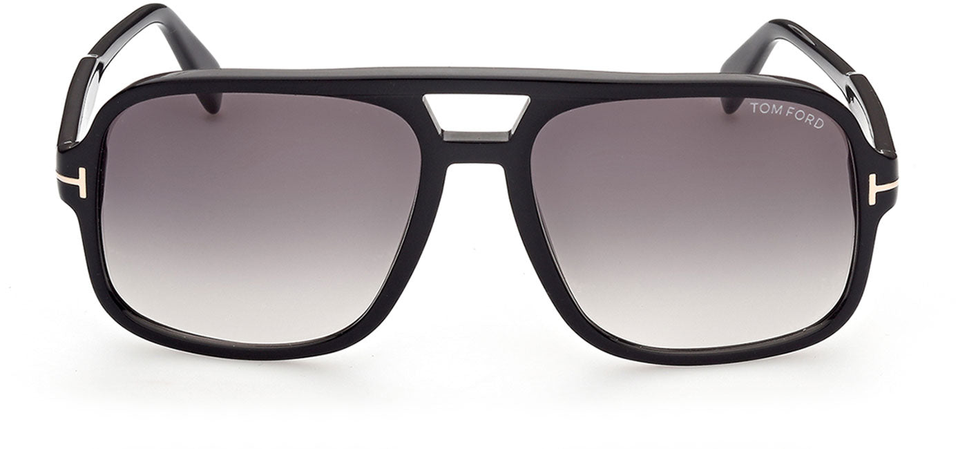 Tom Ford FT0884 Falconer Sunglasses - Shiny Black / Gradient Smoke