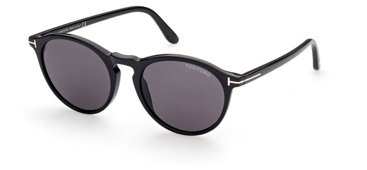 Tom Ford FT0904 Aurele Sunglasses - Shiny Black / Smoke