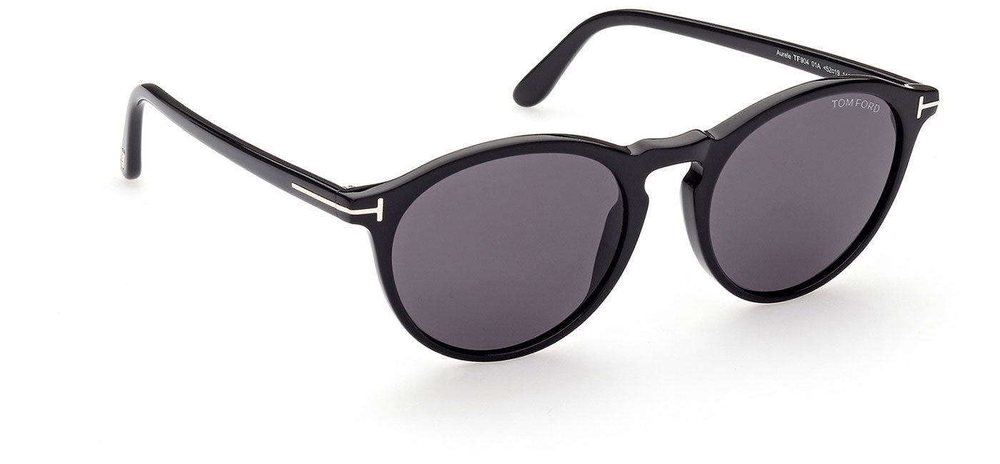 Tom Ford FT0904 Aurele Sunglasses - Shiny Black / Smoke