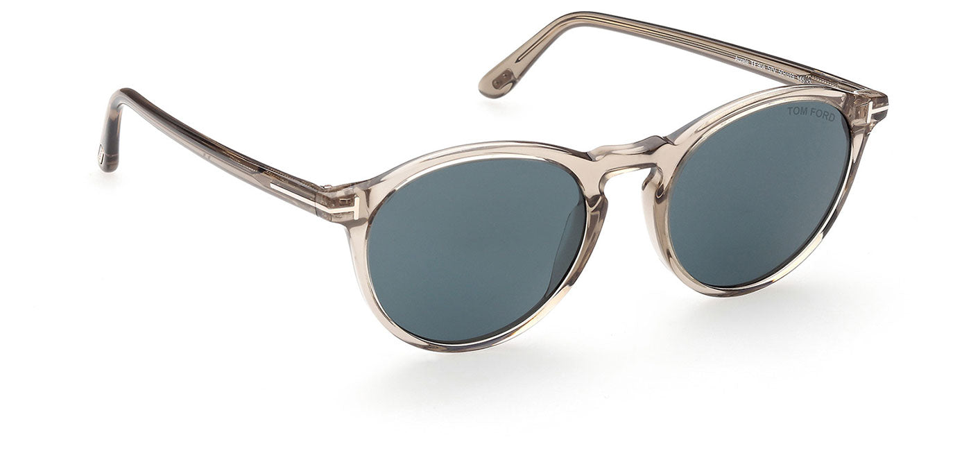Tom Ford FT0904 Aurele Sunglasses - Shiny Beige / Blue