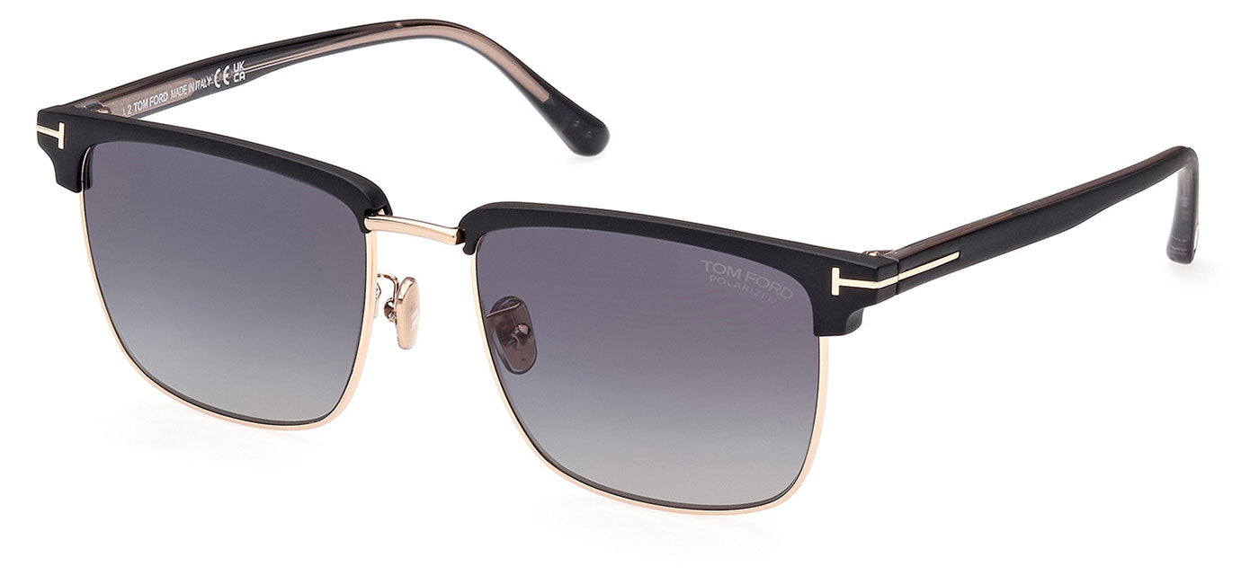 Tom Ford FT0997-H Hudson Sunglasses - Matte Black / Smoke Polarised