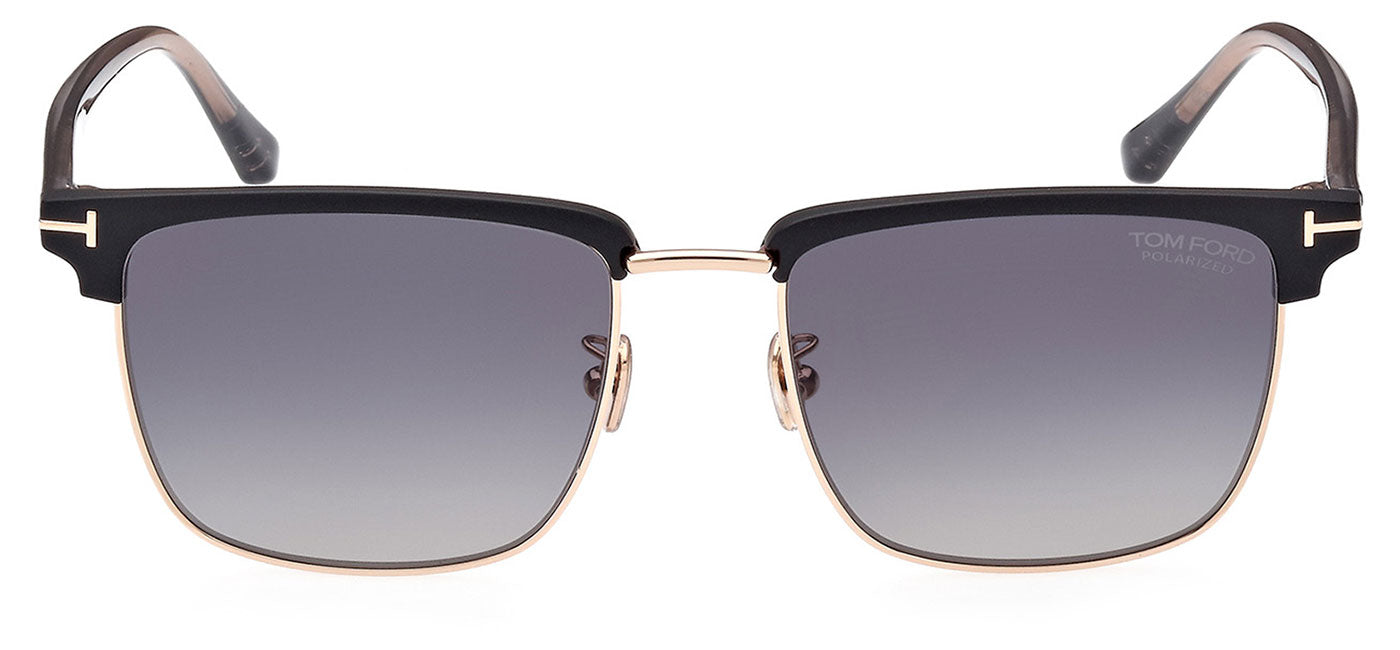 Tom Ford FT0997-H Hudson Sunglasses - Matte Black / Smoke Polarised