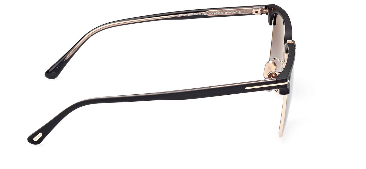 Tom Ford FT0997-H Hudson Sunglasses - Matte Black / Smoke Polarised