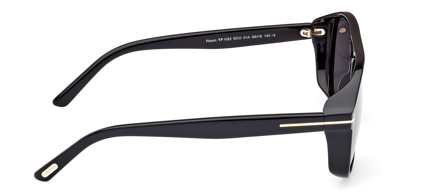 Tom Ford FT1022 Rosco Sunglasses - Shiny Black / Smoke