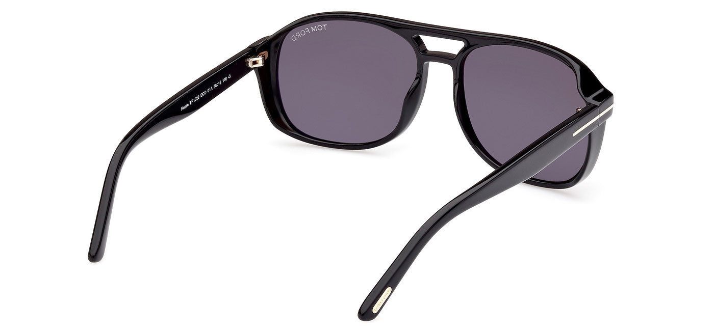 Tom Ford FT1022 Rosco Sunglasses - Shiny Black / Smoke