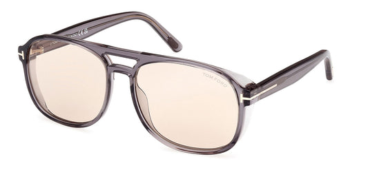 Tom Ford FT1022 Rosco Sunglasses - Shiny Grey / Brown