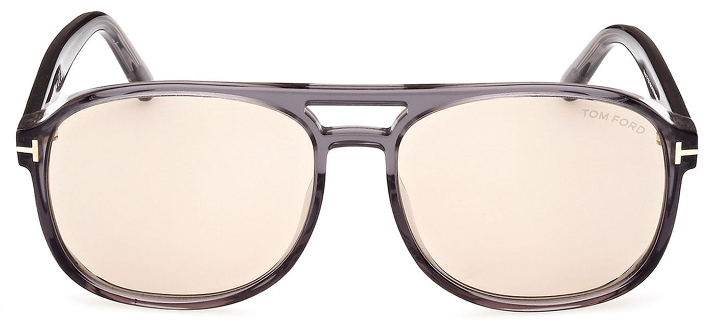 Tom Ford FT1022 Rosco Sunglasses - Shiny Grey / Brown