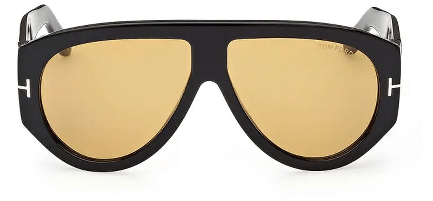 Tom Ford FT1044 Bronson Sunglasses - Shiny Black / Brown