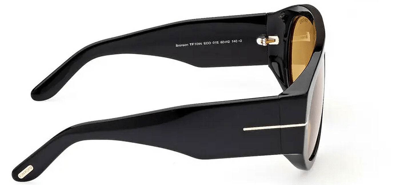 Tom Ford FT1044 Bronson Sunglasses - Shiny Black / Brown