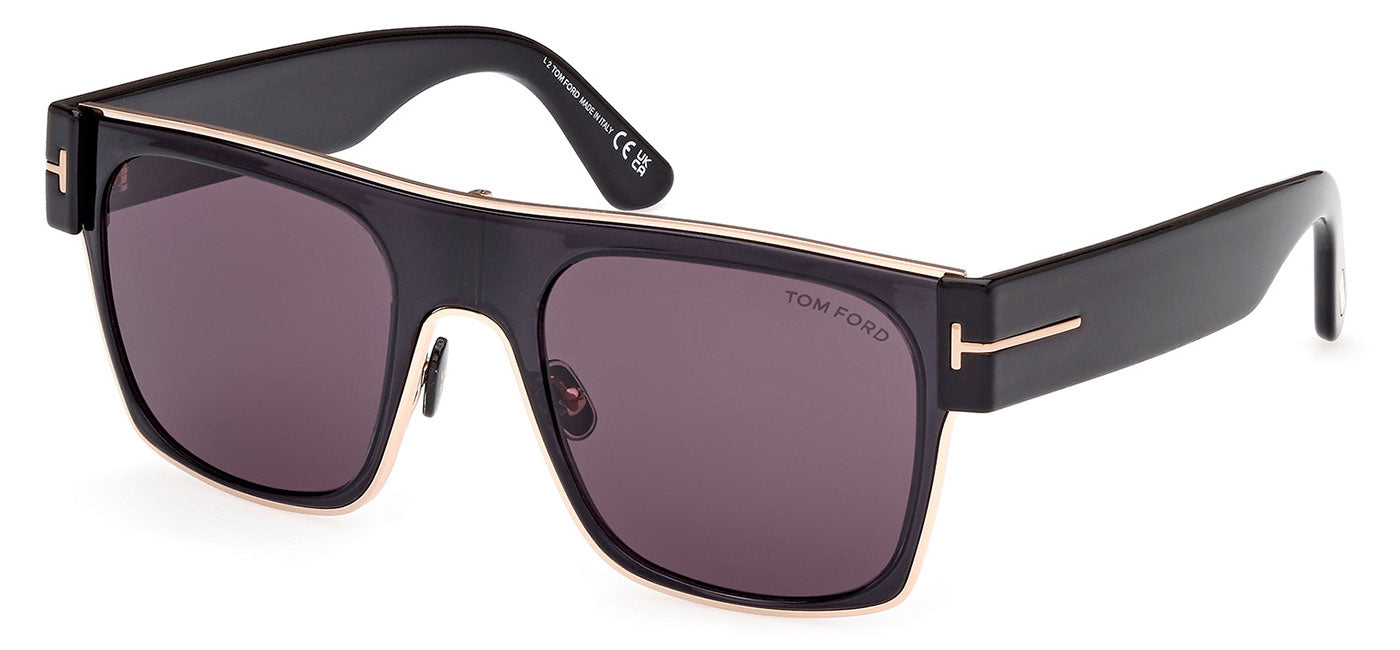 Tom Ford FT1073 Sunglasses - Shiny Black / Smoke
