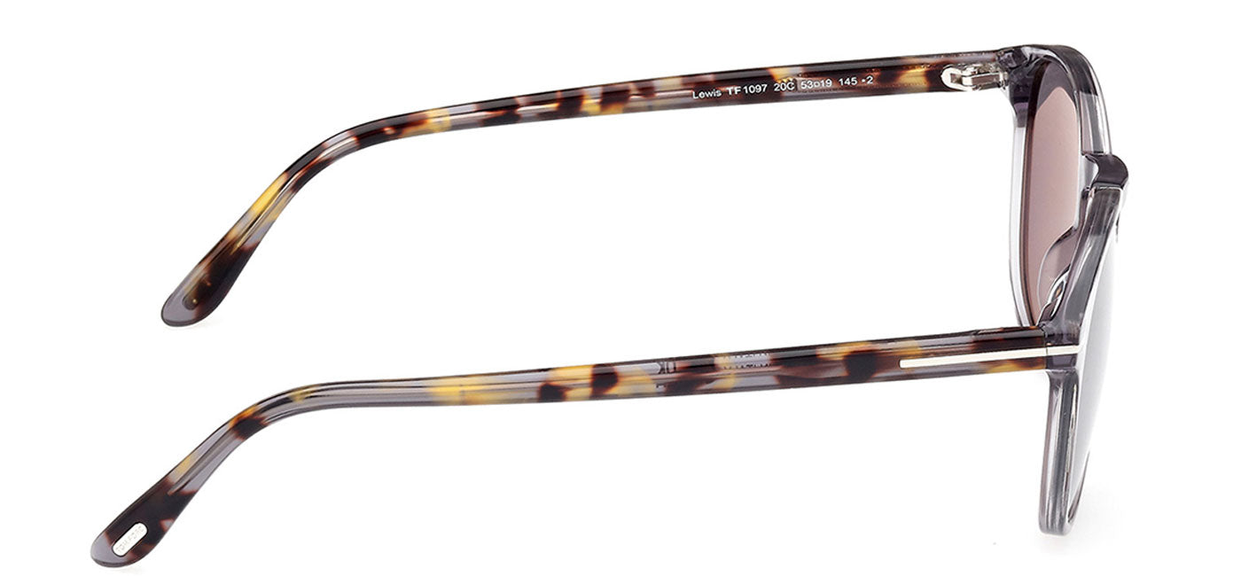 Tom Ford FT1097 Lewis Sunglasses - Shiny Grey / Smoke Mirror