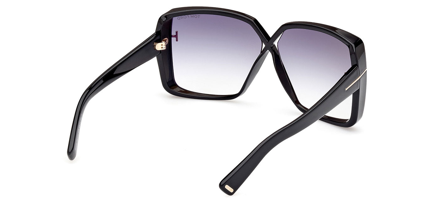 Tom Ford FT1117 Yvonne Sunglasses - Shiny Black / Smoke Gradient