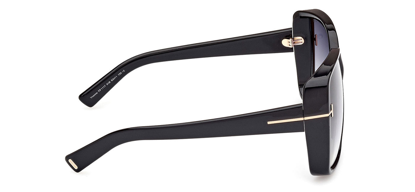 Tom Ford FT1117 Yvonne Sunglasses - Shiny Black / Smoke Gradient