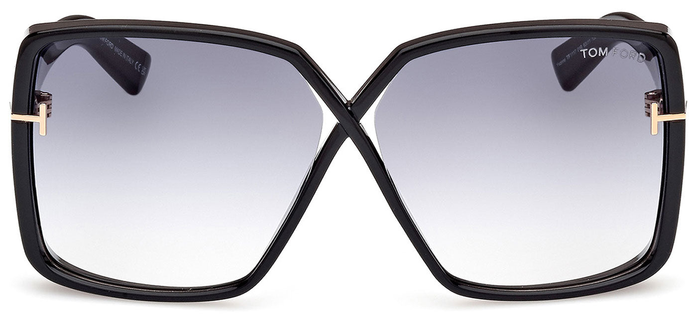 Tom Ford FT1117 Yvonne Sunglasses - Shiny Black / Smoke Gradient