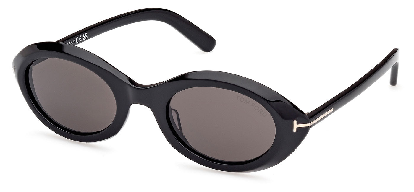 Tom Ford FT1186 Carmen Sunglasses - Shiny Black / Smoke