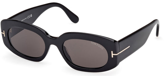 Tom Ford FT1187 Cielle Sunglasses - Shiny Black / Smoke
