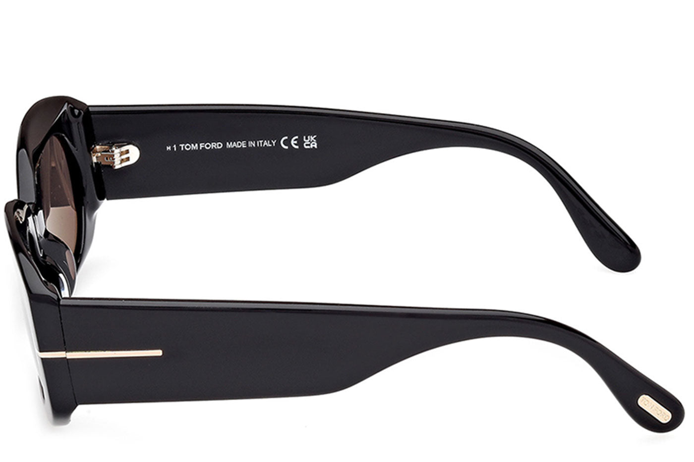 Tom Ford FT1187 Cielle Sunglasses - Shiny Black / Smoke