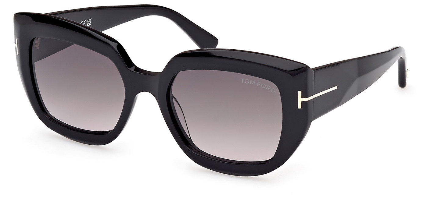 Tom Ford FT1192 Saltzman Sunglasses - Shiny Black / Gradient Smoke
