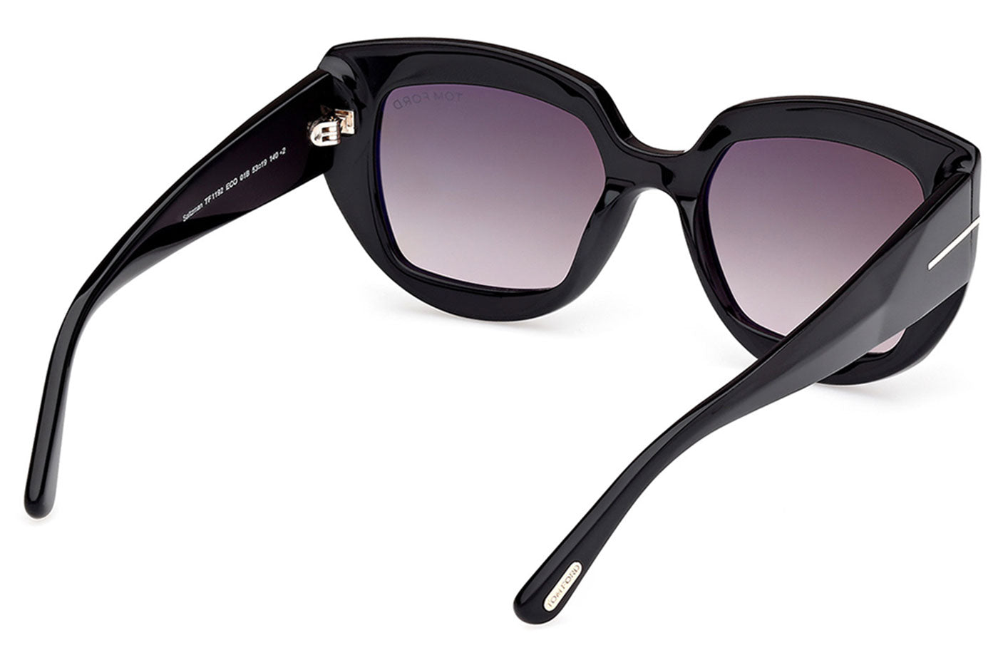 Tom Ford FT1192 Saltzman Sunglasses - Shiny Black / Gradient Smoke