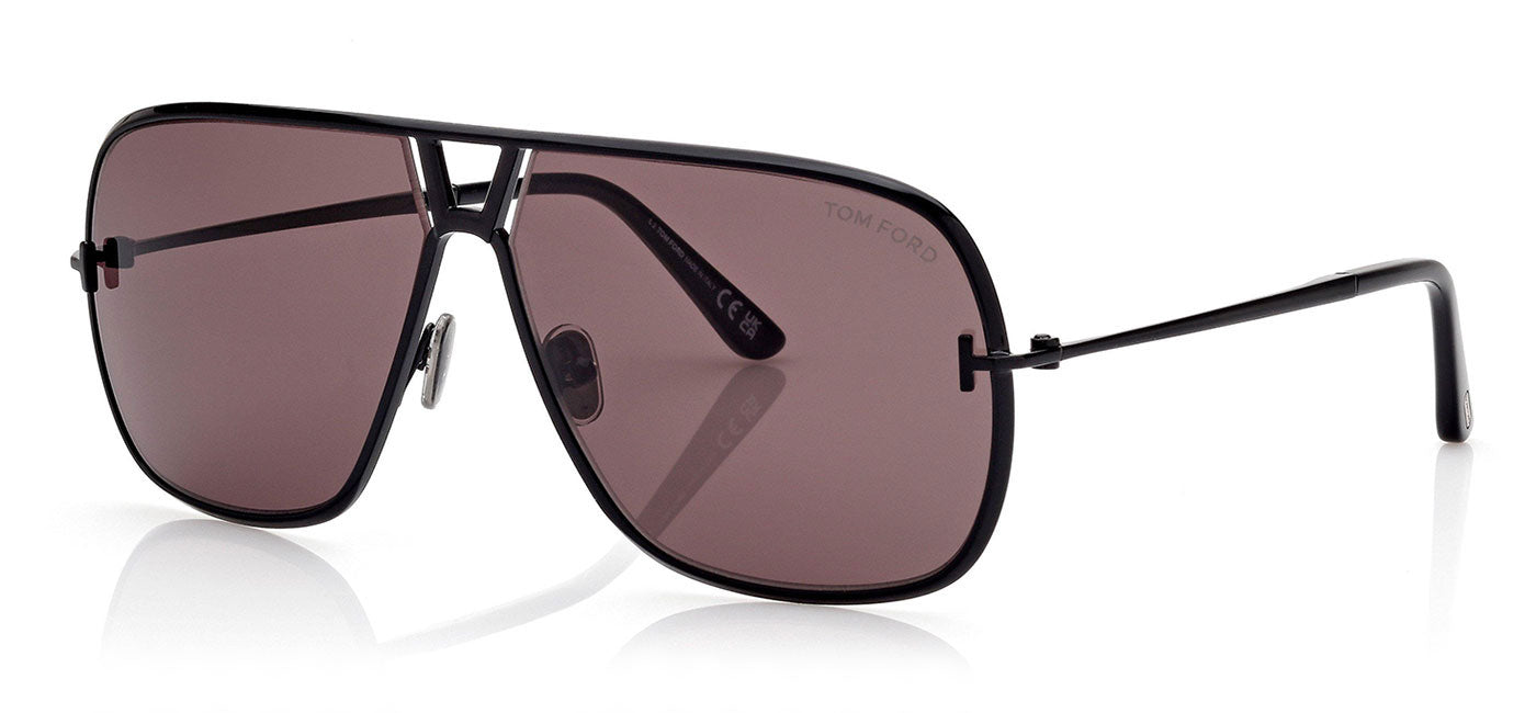 Tom Ford FT1204 Stavros Sunglasses - Shiny Black / Smoke