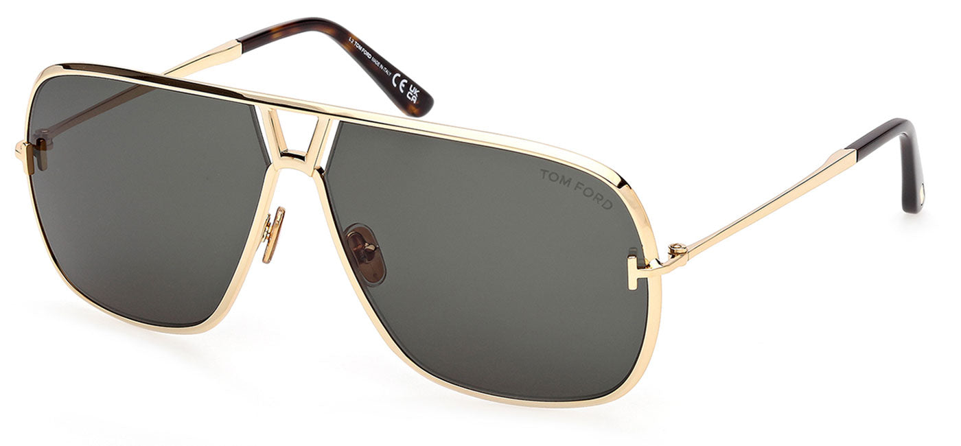 Tom Ford FT1204 Stavros Sunglasses - Shiny Deep Gold / Green