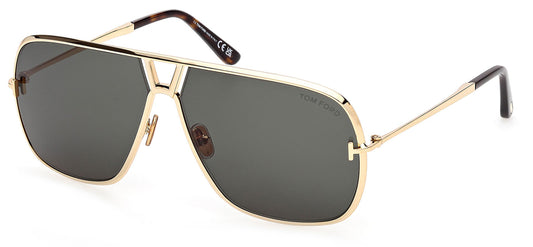 Tom Ford FT1204 Stavros Sunglasses - Shiny Deep Gold / Green