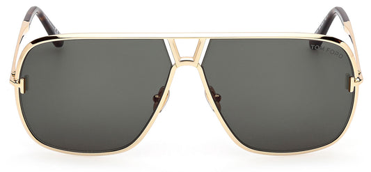 Tom Ford FT1204 Stavros Sunglasses - Shiny Deep Gold / Green