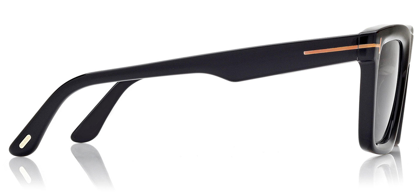 Tom Ford FT1207 Lelio Sunglasses - Shiny Black / Smoke
