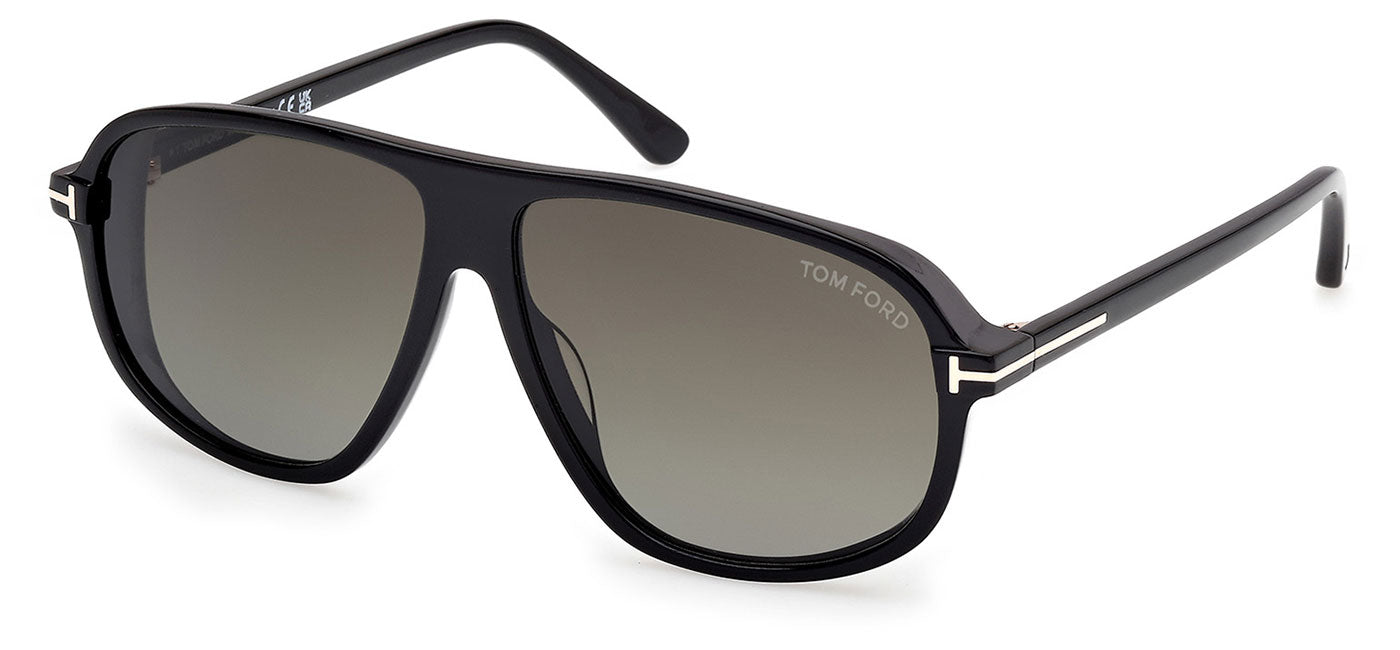 Tom Ford FT1208 Guillaume Sunglasses - Shiny Black / Gradient Smoke