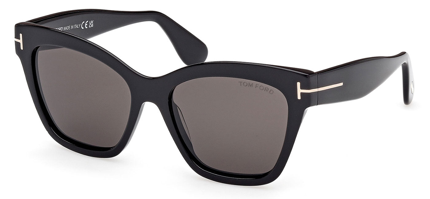 Tom Ford FT1217 Elvira Sunglasses - Shiny Black / Smoke
