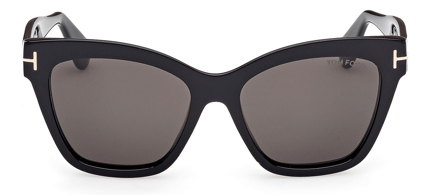 Tom Ford FT1217 Elvira Sunglasses - Shiny Black / Smoke