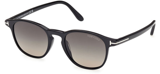 Tom Ford FT1302 Holt-02 Sunglasses - Shiny Black / Smoke Gradient