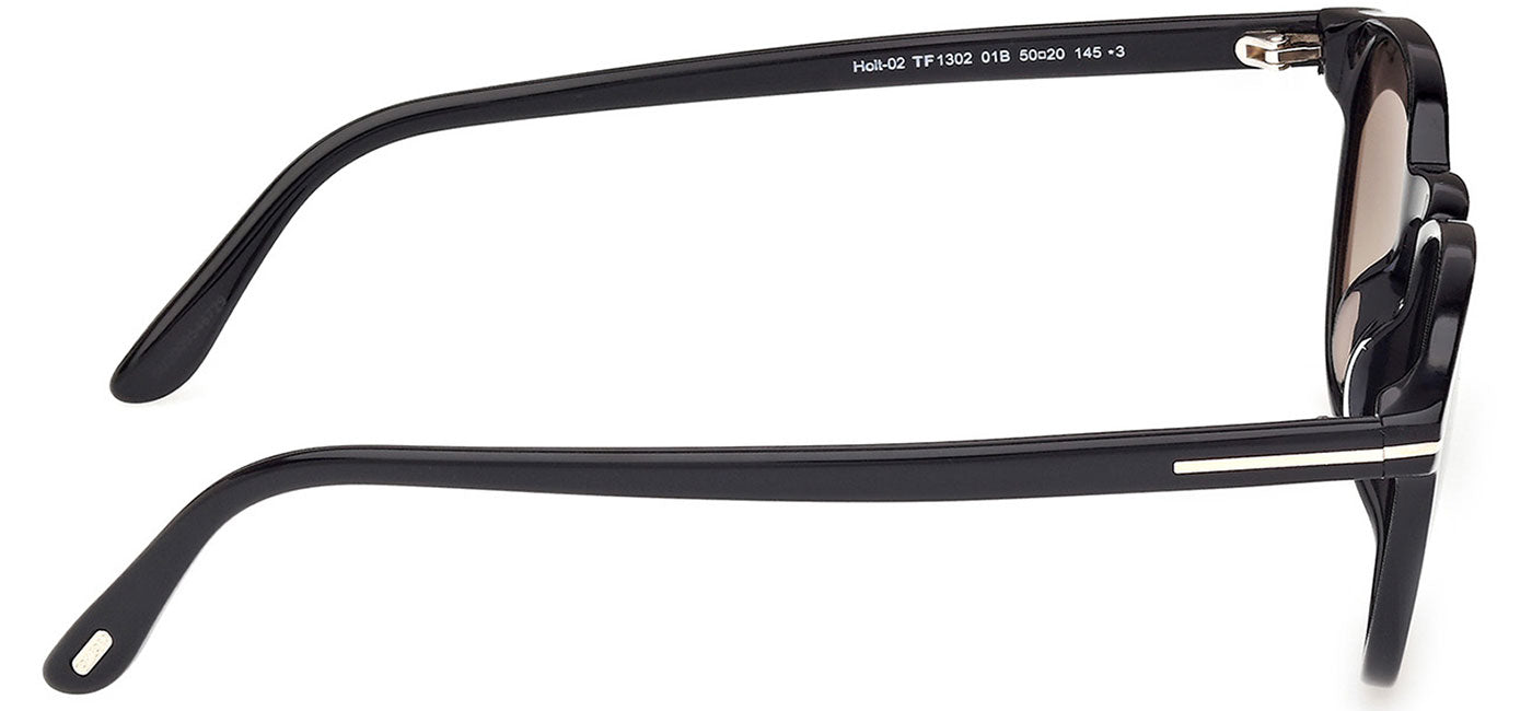 Tom Ford FT1302 Holt-02 Sunglasses - Shiny Black / Smoke Gradient