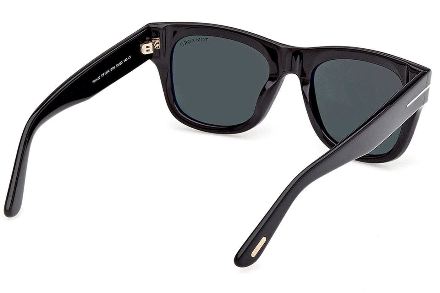 Tom Ford FT1304 Finn-02 Sunglasses - Shiny Black / Green