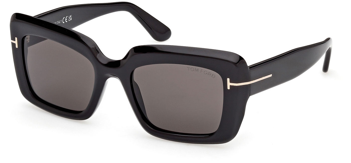 Tom Ford FT1318 Leila-02 Sunglasses - Shiny Black / Smoke