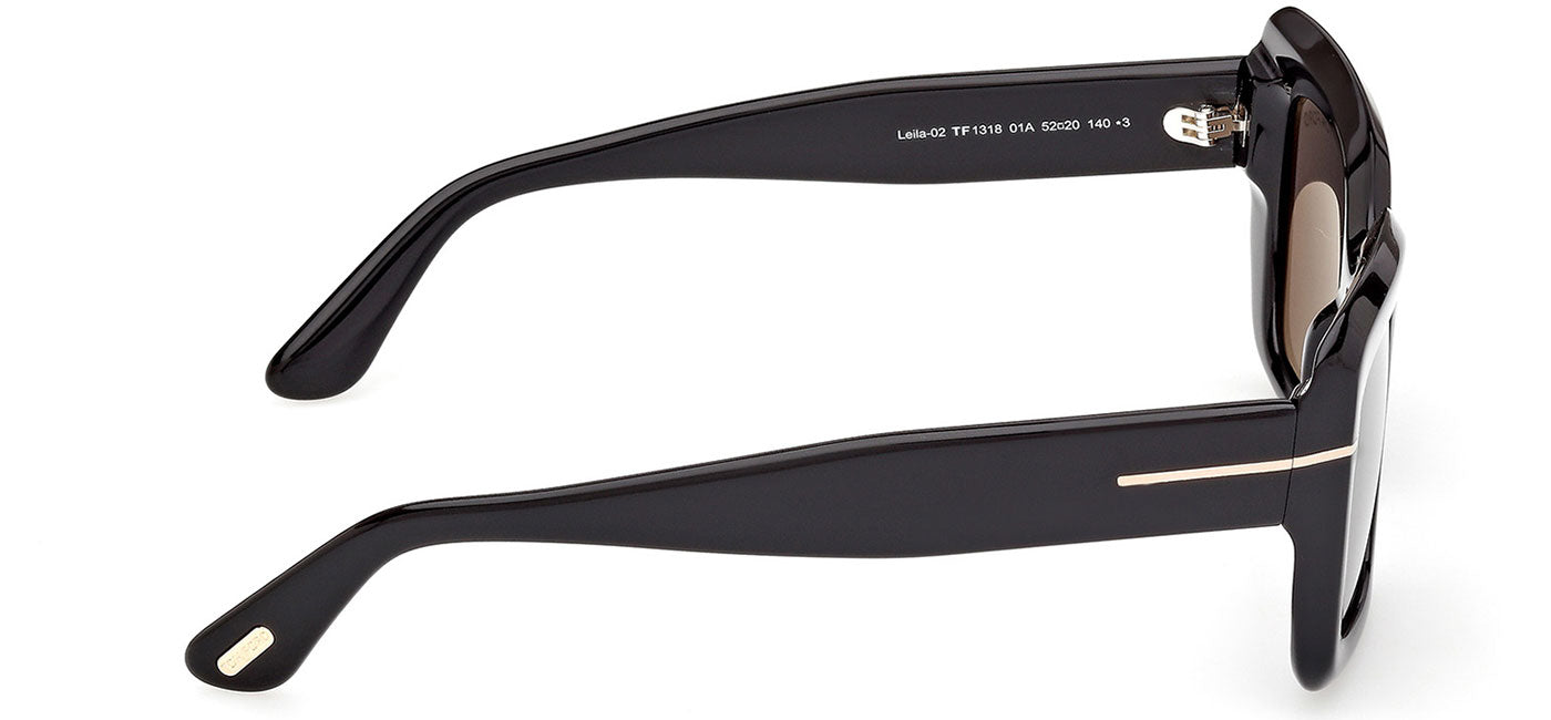 Tom Ford FT1318 Leila-02 Sunglasses - Shiny Black / Smoke