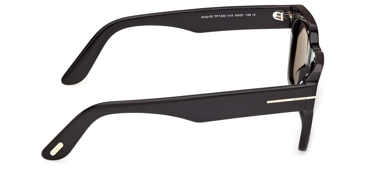 Tom Ford FT1333 Andy-02 Sunglasses - Shiny Black / Smoke