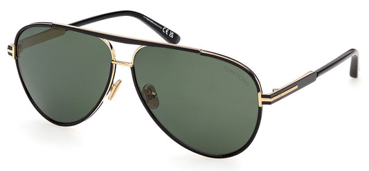 Tom Ford FT1340 Rupert-02 Sunglasses - Shiny Black / Green