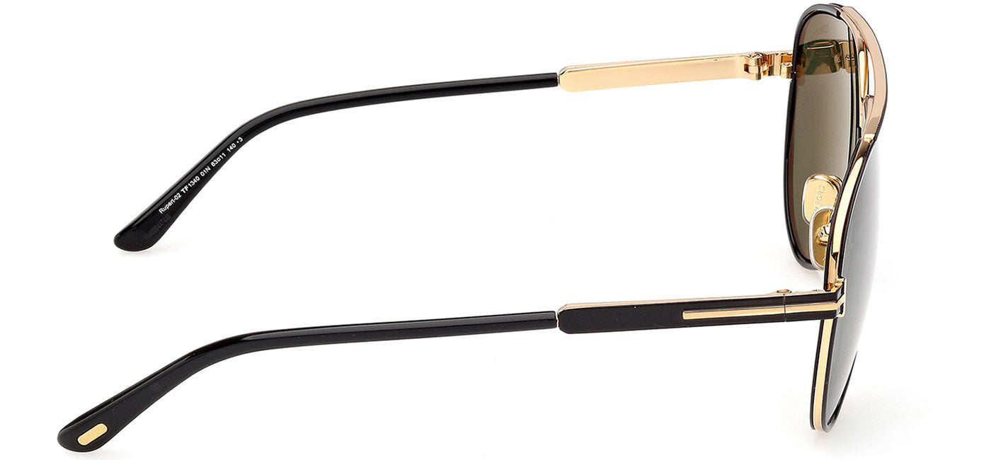 Tom Ford FT1340 Rupert-02 Sunglasses - Shiny Black / Green