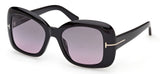 Tom Ford FT1348 Sandra-02 Sunglasses - Shiny Black/ Smoke Gradient