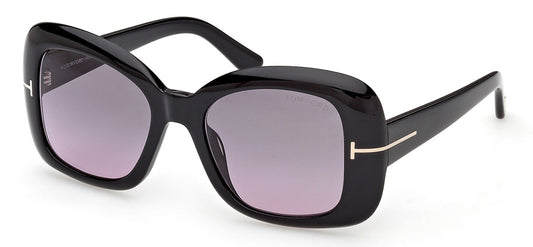 Tom Ford FT1348 Sandra-02 Sunglasses - Shiny Black/ Smoke Gradient