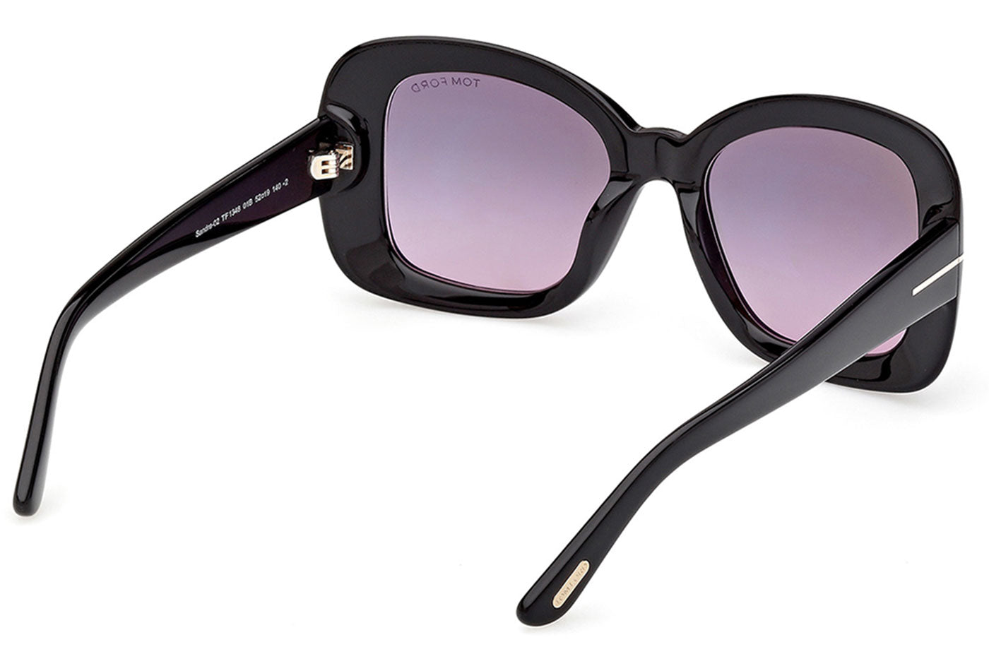 Tom Ford FT1348 Sandra-02 Sunglasses - Shiny Black/ Smoke Gradient