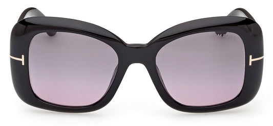 Tom Ford FT1348 Sandra-02 Sunglasses - Shiny Black/ Smoke Gradient