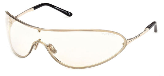 Tom Ford FT1396 Brady-02 Sunglasses - Shiny Pale Gold / Smoke Mirror