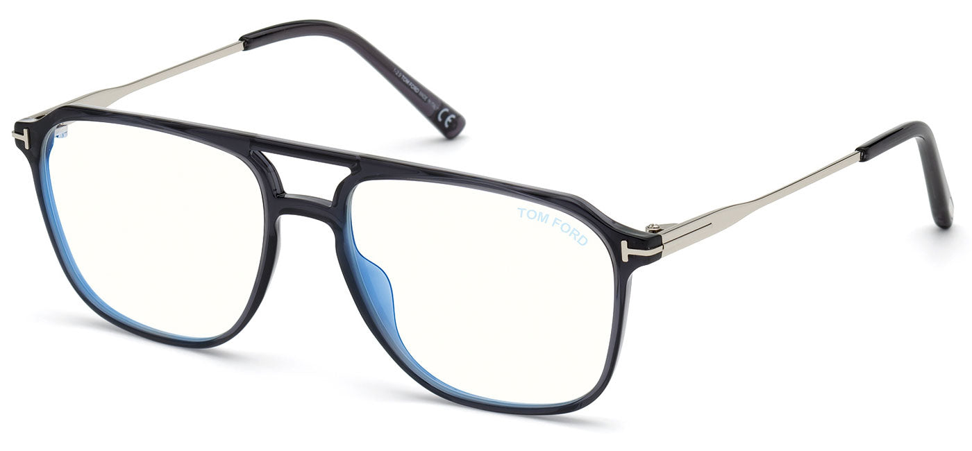Tom Ford FT5665-B Glasses - Transparent Grey & Silver