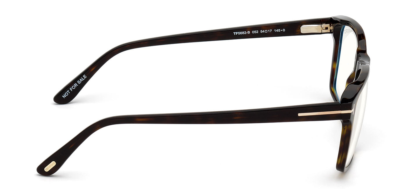 Tom Ford FT5682-B Glasses - Dark Havana & Clip-On (Dark Havana / Brown)