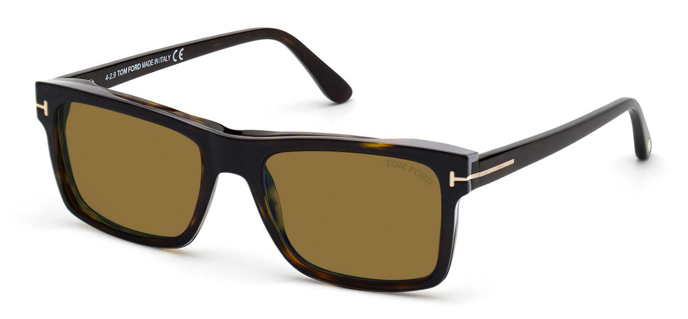 Tom Ford FT5682-B Glasses - Dark Havana & Clip-On (Dark Havana / Brown)