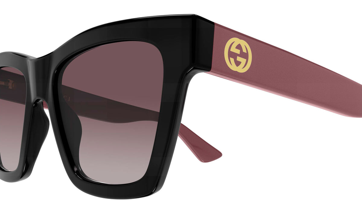 Gucci GG1714S Sunglasses - Black & Burgundy / Red Gradient