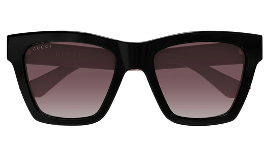 Gucci GG1714S Sunglasses - Black & Burgundy / Red Gradient