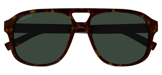 Gucci GG1856S Sunglasses in Havana with Green lenses, folded view